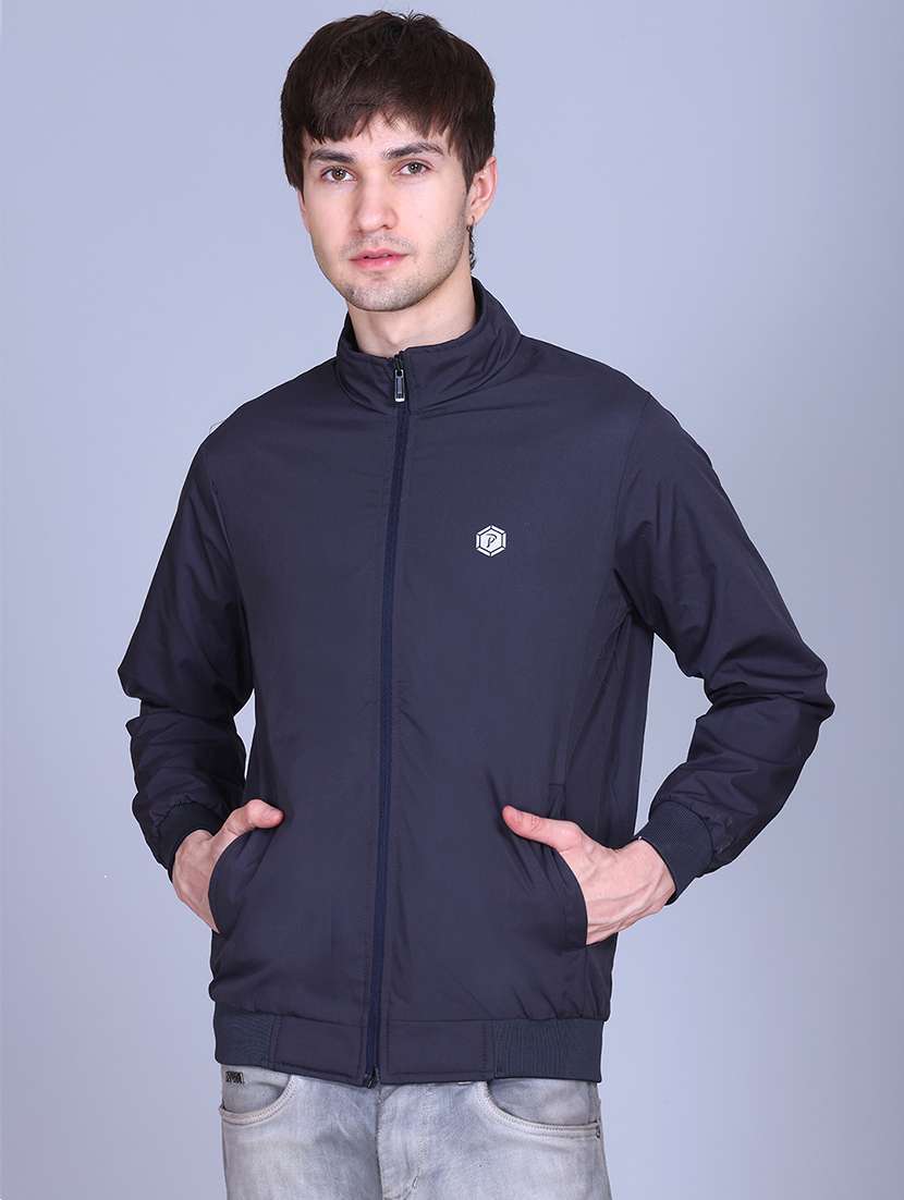 men solid long sleeve reversible bomber jacket - 22011437 -  Standard Image - 1