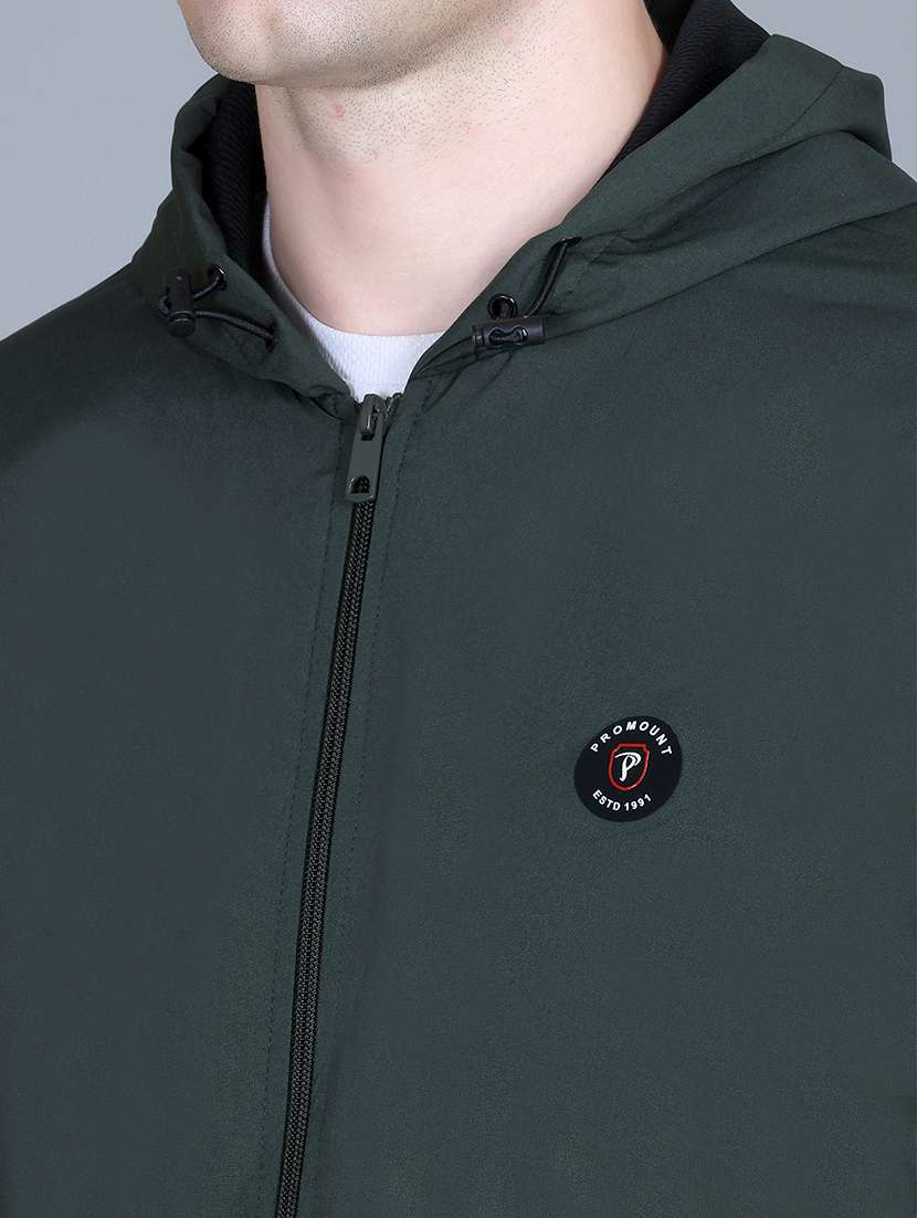 men solid long sleeve lightweight windcheater hooded jacket - 22011441 - Standard Image - 4