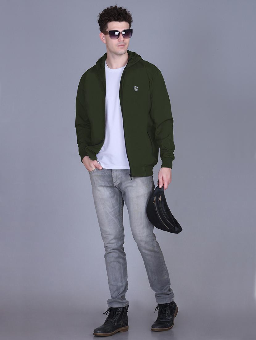 men solid long sleeve lightweight windcheater hooded jacket - 22011447 - Standard Image - 4