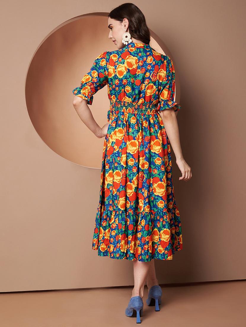 women floral print puff sleeve tiered dress - 22011451 - Standard Image - 4
