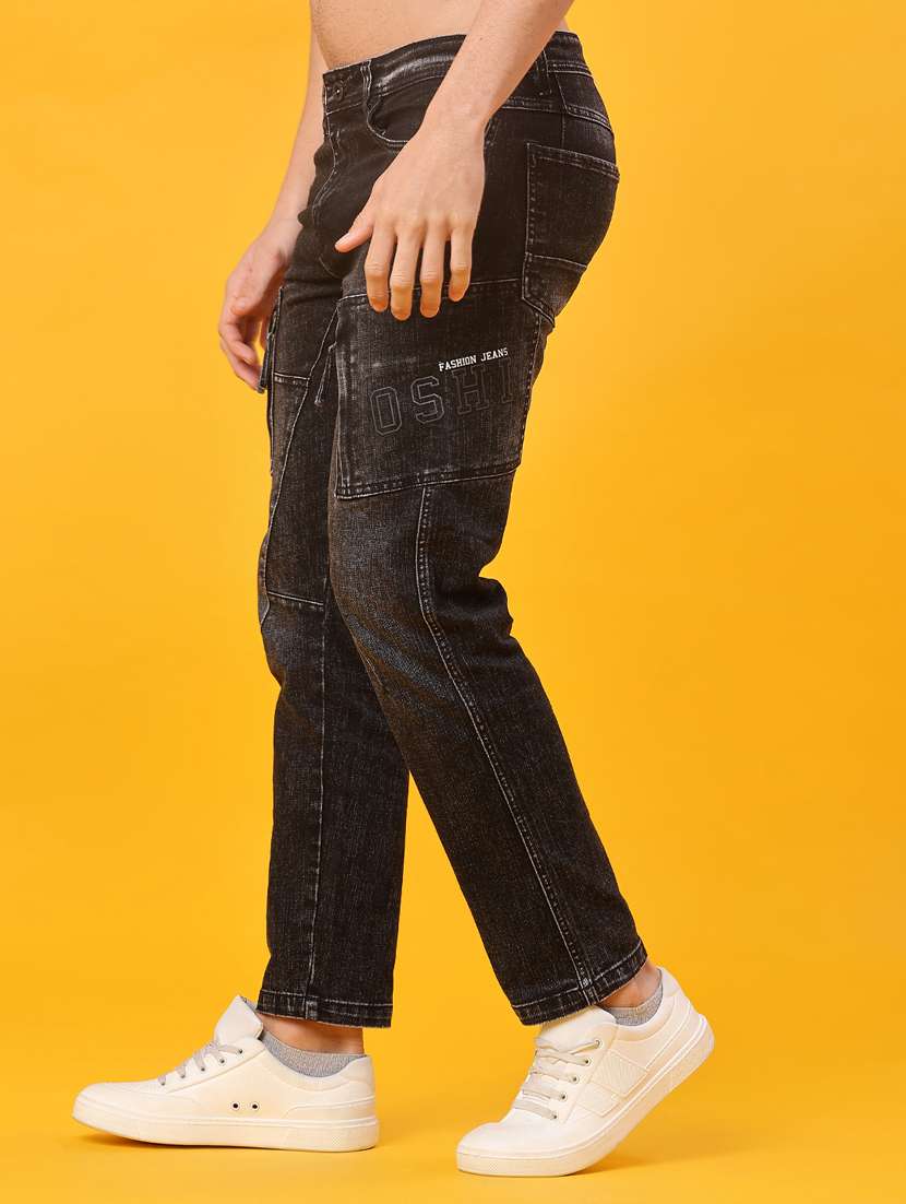 men solid mid rise regular fit cargo - 22011604 -  Standard Image - 1