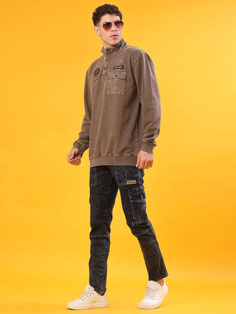 men solid mid rise regular fit cargo - 22011610 -  Standard Image - 4