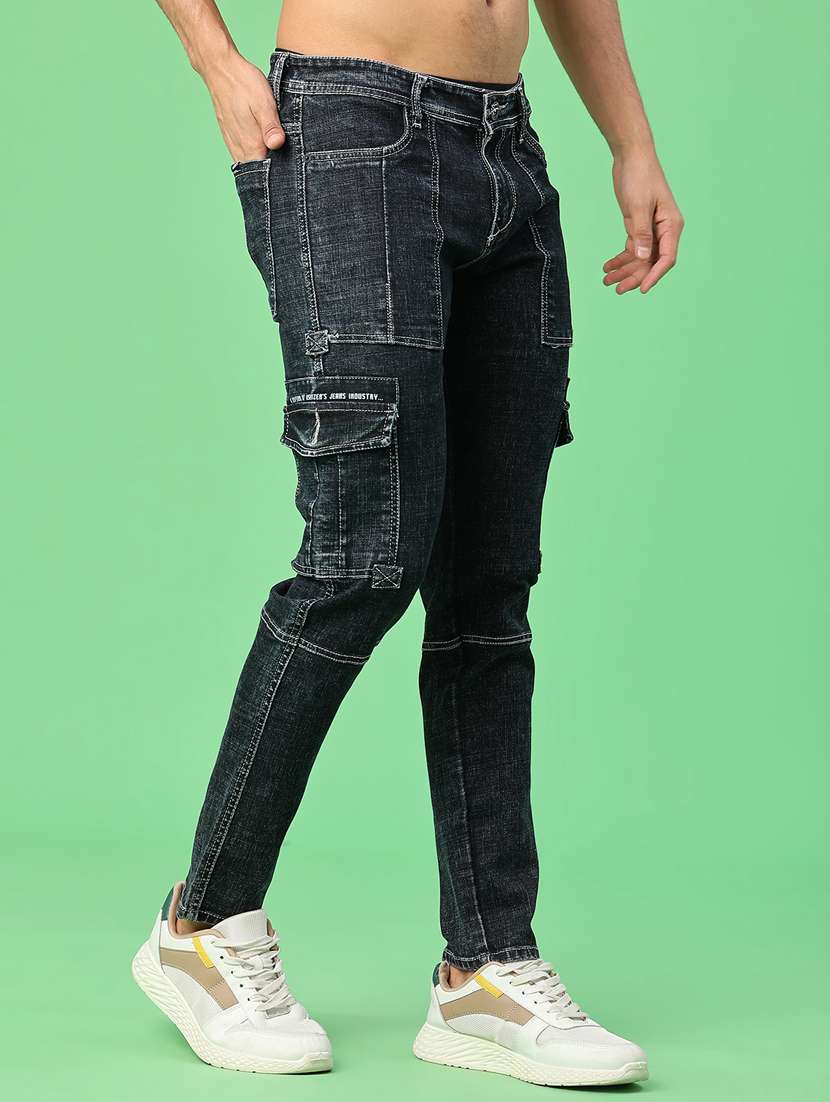 men solid mid rise regular fit cargo - 22011612 -  Standard Image - 1