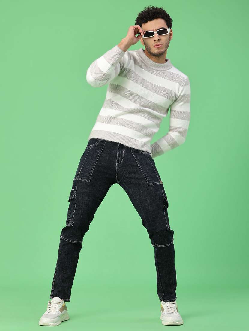 men solid mid rise regular fit cargo - 22011612 -  Standard Image - 4