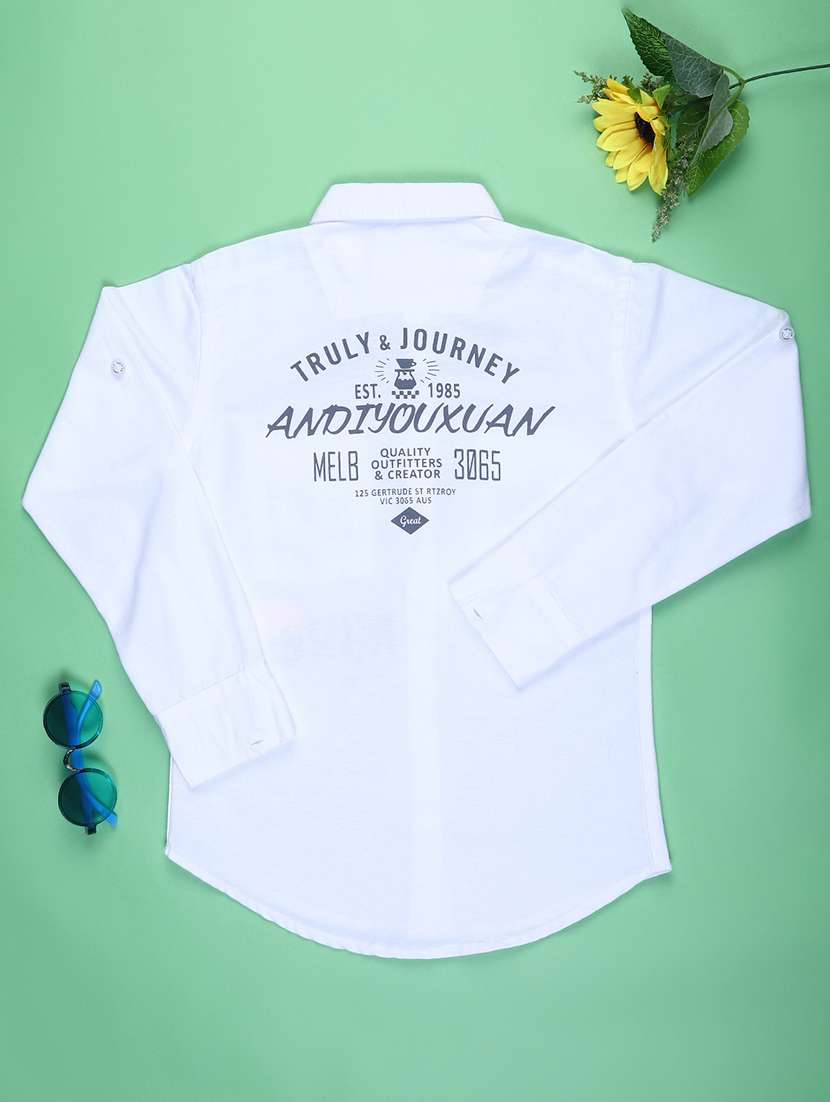 boys placement print long sleeve casual shirt - 22011634 -  Standard Image - 1