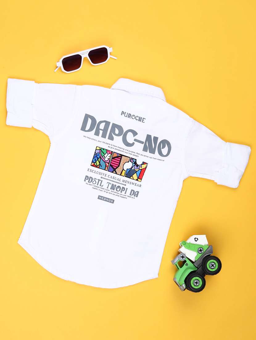 boys placement print long sleeve casual shirt - 22011635 -  Standard Image - 1