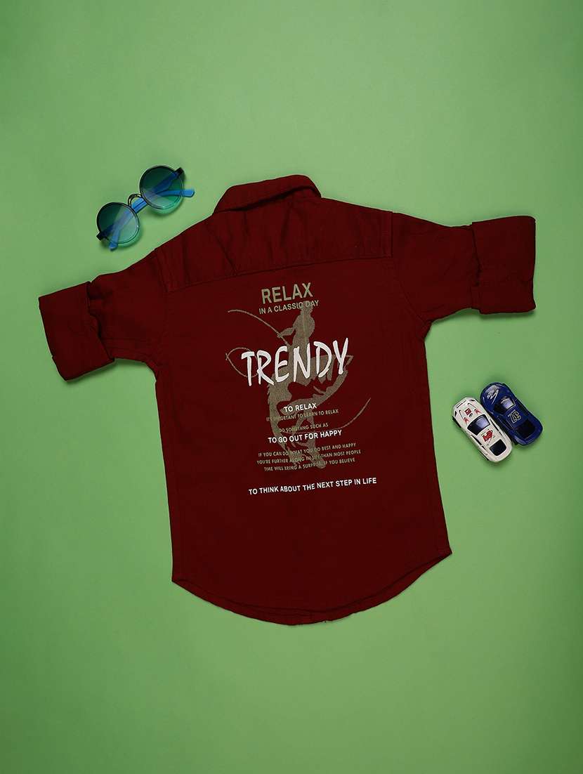 boys placement print long sleeve casual shirt - 22011637 -  Standard Image - 1