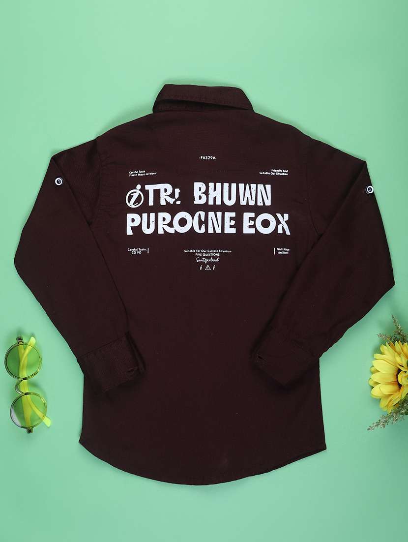 boys placement print long sleeve casual shirt - 22011638 -  Standard Image - 1