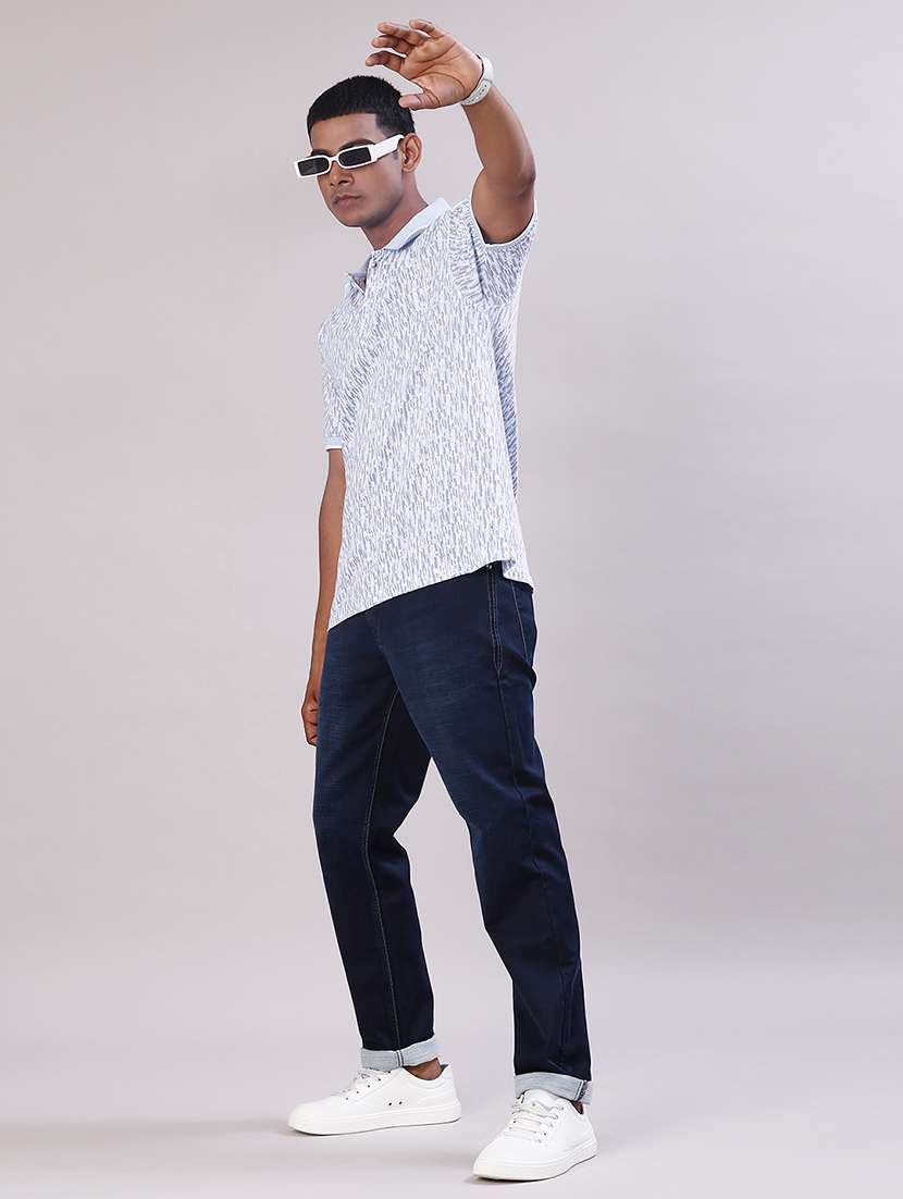 men solid mid rise tapered fit jeans - 22011776 -  Standard Image - 4