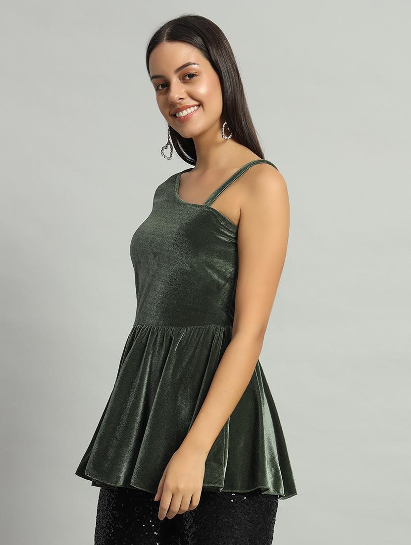 women spod singlr shoulder peplum top - 22011781 -  Standard Image - 1