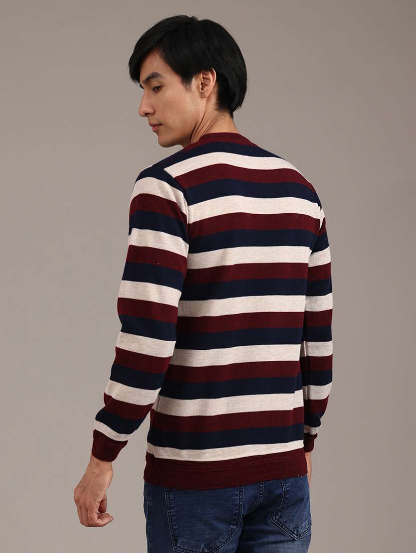 men striped long sleeve regular fit pullover  - 22011786 -  Standard Image - 4