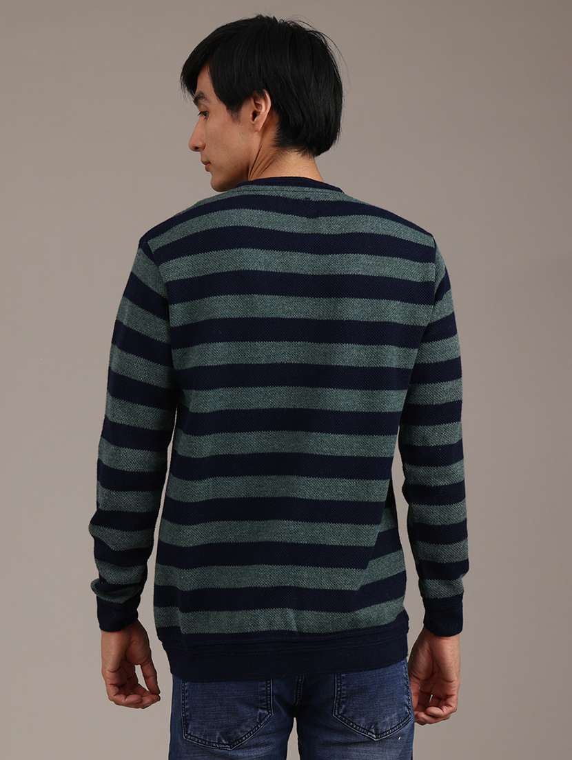 men striped long sleeve regular fit pullover  - 22011787 -  Standard Image - 4