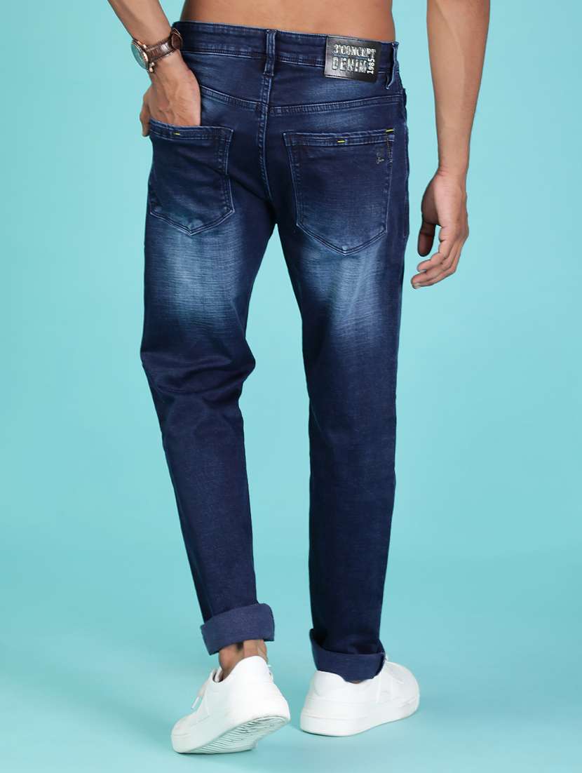 men solid mid rise tapered fit jeans - 22011794 -  Standard Image - 1