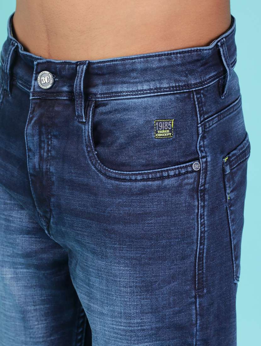 men solid mid rise tapered fit jeans - 22011794 -  Standard Image - 4