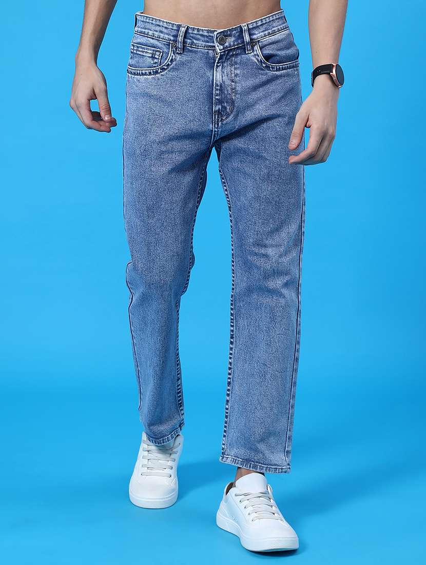 men plain mid rise full length jean - 22011806 -  Standard Image - 1