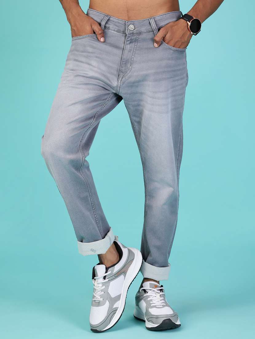 Men Washed Mid Rise Full Length Jean - 22011890 -  Standard Image - 1