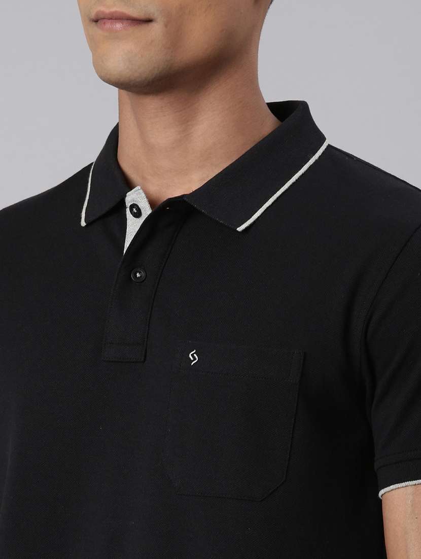 men solid short sleeve regular fit polo t-shirt - 22011946 -  Standard Image - 4