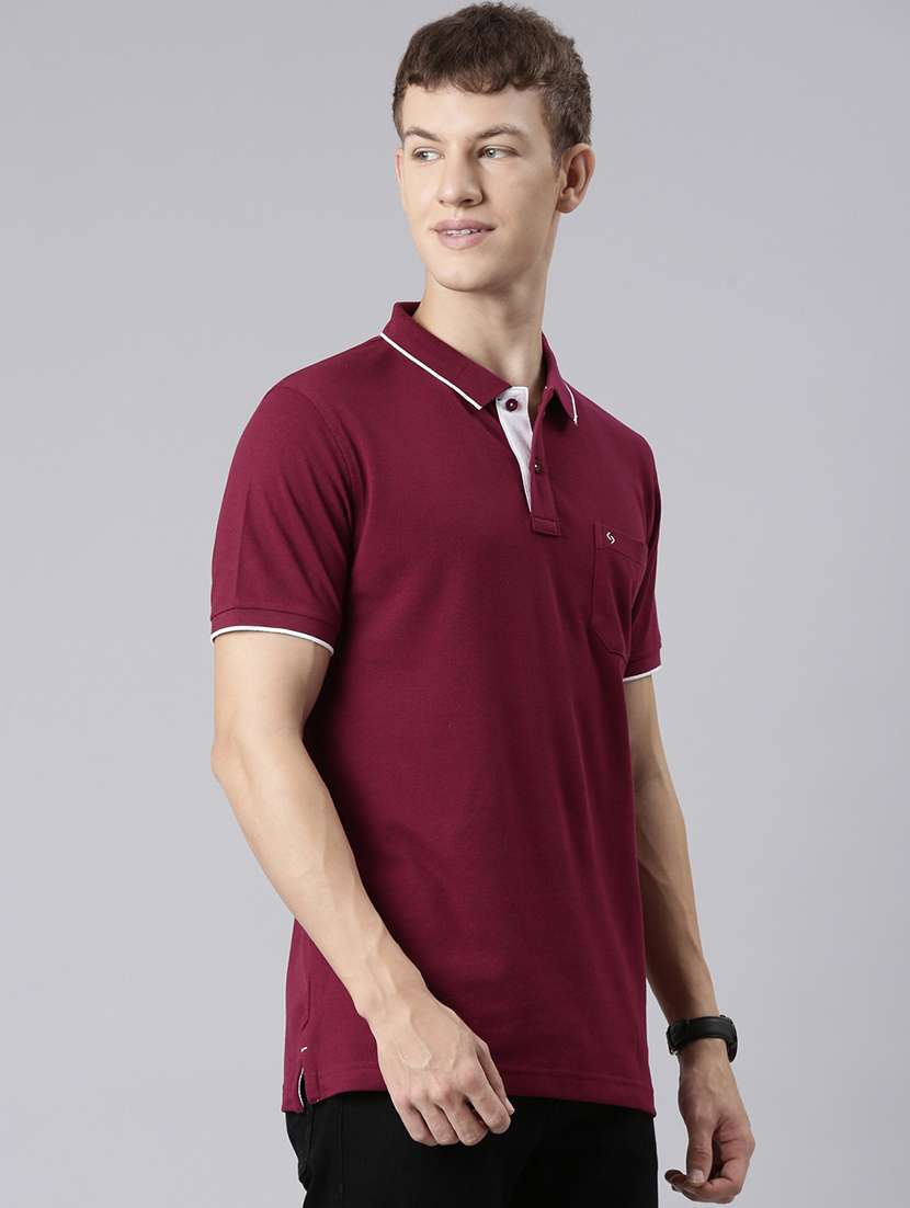 men solid short sleeve regular fit polo t-shirt - 22011947 -  Standard Image - 1