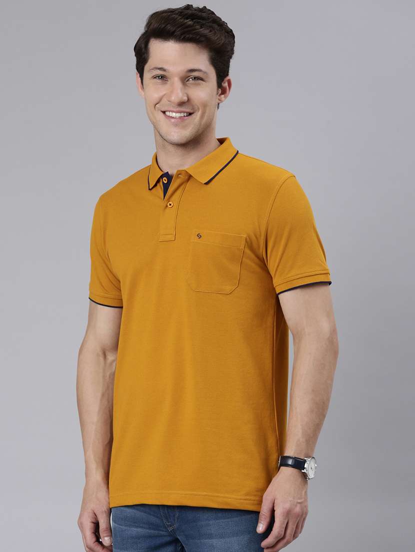 men solid short sleeve regular fit polo t-shirt - 22011948 -  Standard Image - 1