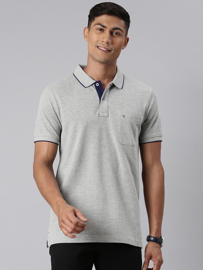 men solid short sleeve regular fit polo t-shirt - 22011949 - Zoom Image - 0