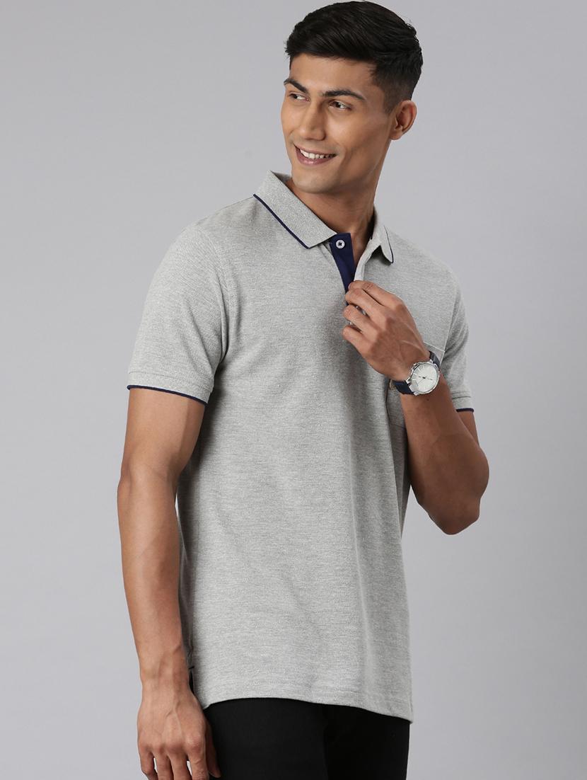 men solid short sleeve regular fit polo t-shirt - 22011949 - Standard Image - 1