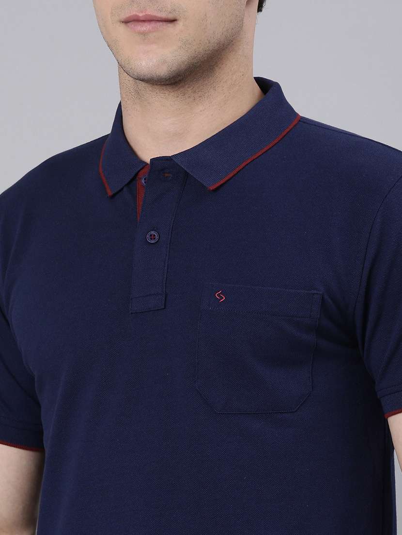 men solid short sleeve regular fit polo t-shirt - 22011950 -  Standard Image - 4
