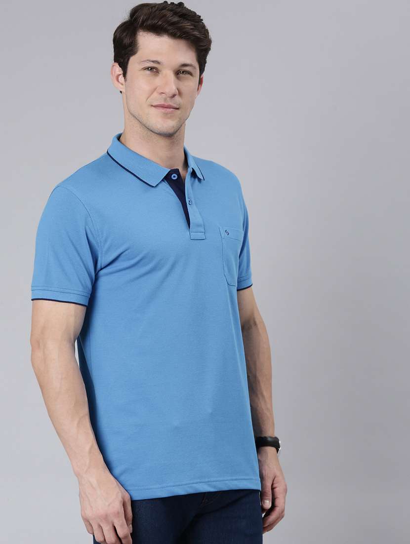 men solid short sleeve regular fit polo t-shirt - 22011953 -  Standard Image - 1