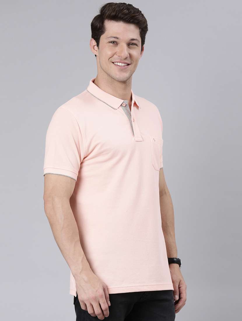 men solid short sleeve regular fit polo t-shirt - 22011954 -  Standard Image - 1