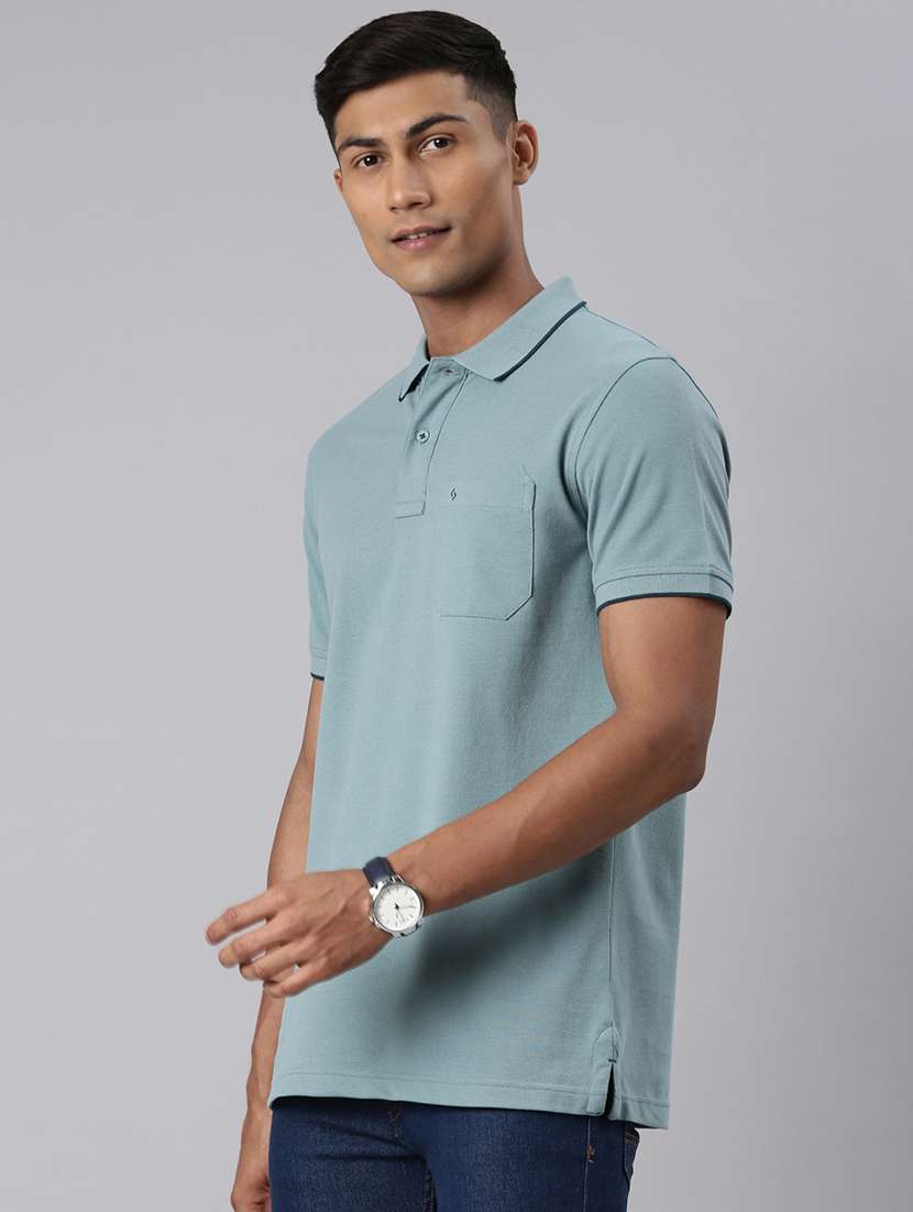 men solid short sleeve regular fit polo t-shirt - 22011957 -  Standard Image - 1