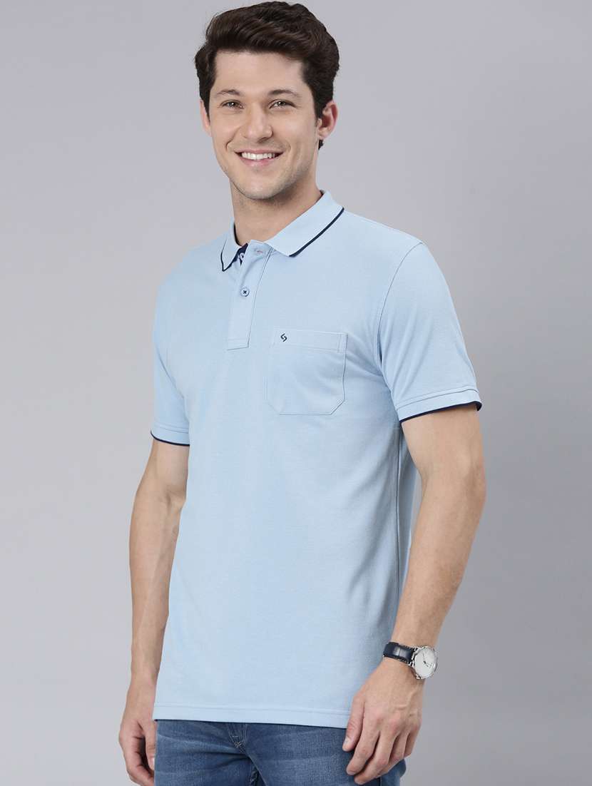 men solid short sleeve regular fit polo t-shirt - 22011959 -  Standard Image - 1