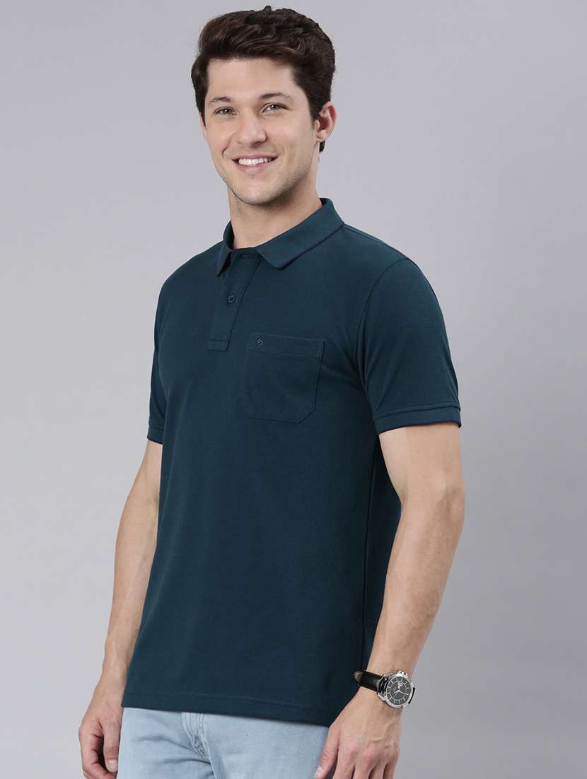 men solid short sleeve regular fit polo t-shirt - 22011960 -  Standard Image - 1