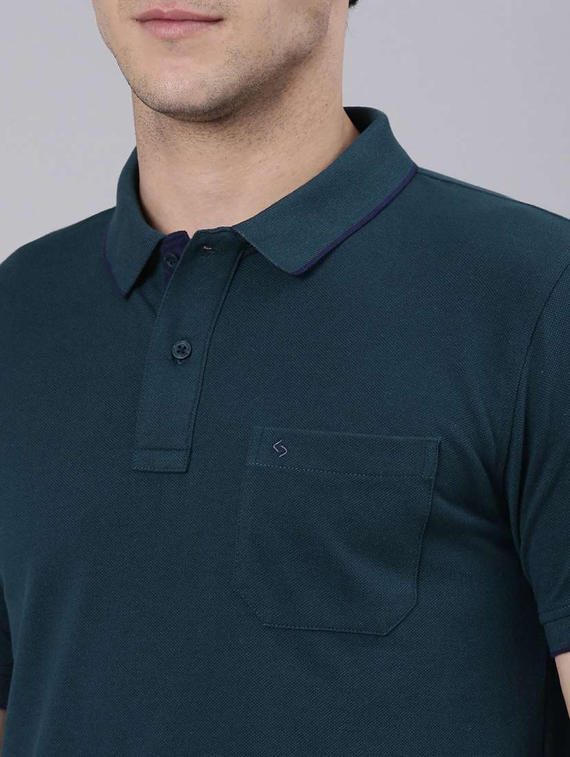 men solid short sleeve regular fit polo t-shirt - 22011960 -  Standard Image - 4