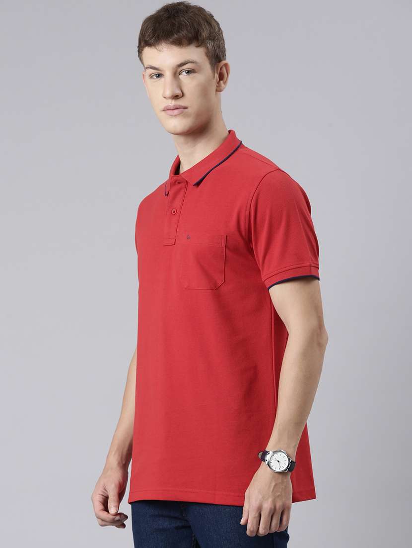men solid short sleeve regular fit polo t-shirt - 22011961 -  Standard Image - 1
