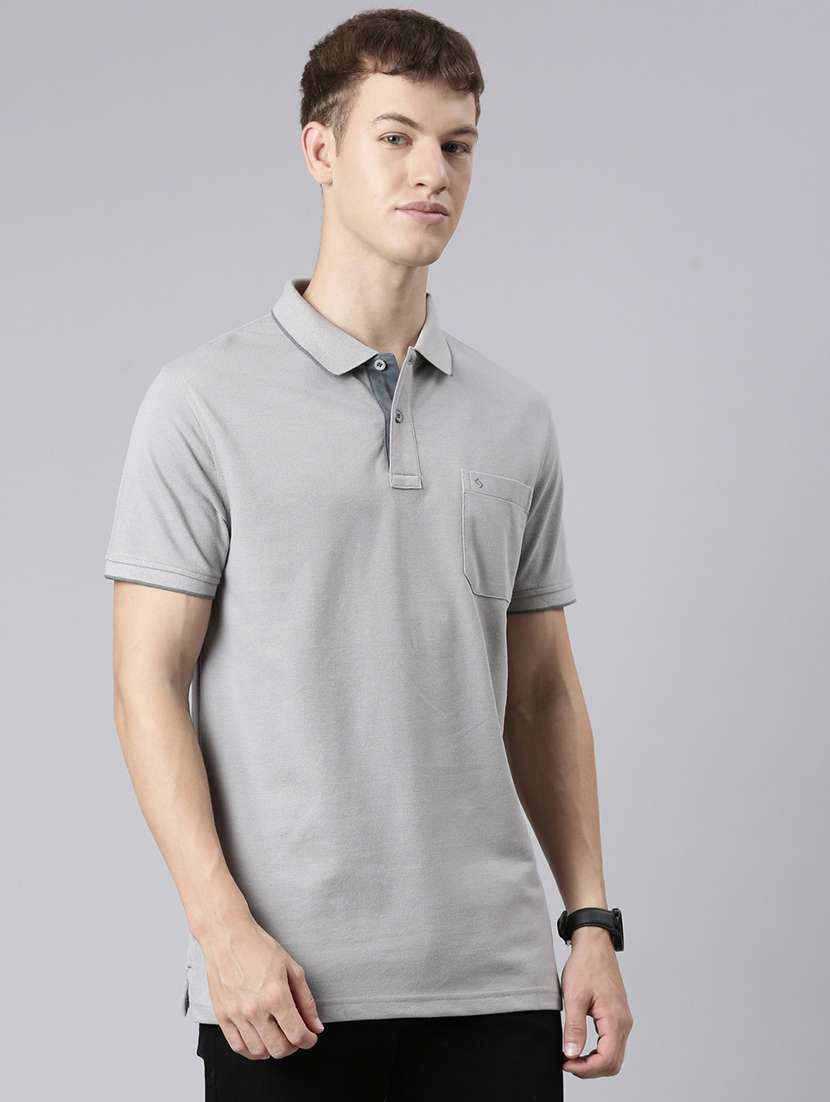 men solid short sleeve regular fit polo t-shirt - 22011962 -  Standard Image - 1