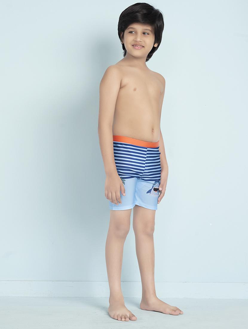 boys printed mid rise swimming shorts - 22011973 - Standard Image - 1