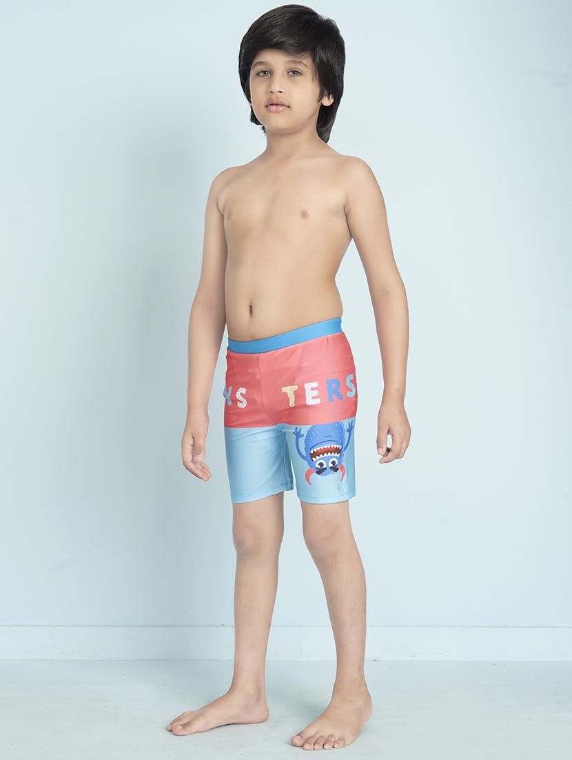 boys printed mid rise swimming shorts - 22011974 - Standard Image - 1