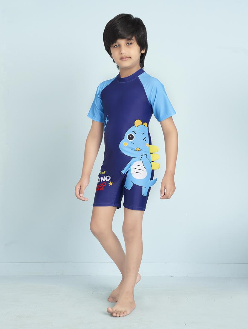boys printed sports wear round neck swimsuit - 22011977 - Standard Image - 1