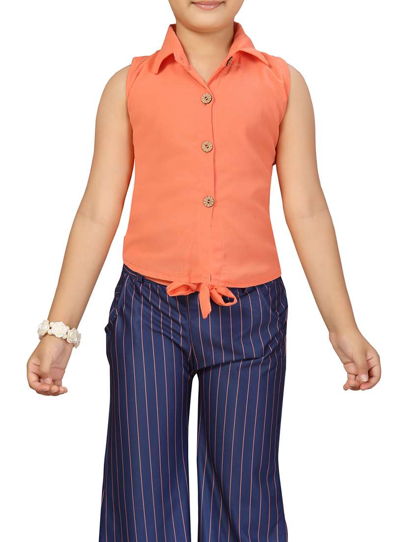 girls striped top and trouser co-ord set - 22012012 -  Standard Image - 4