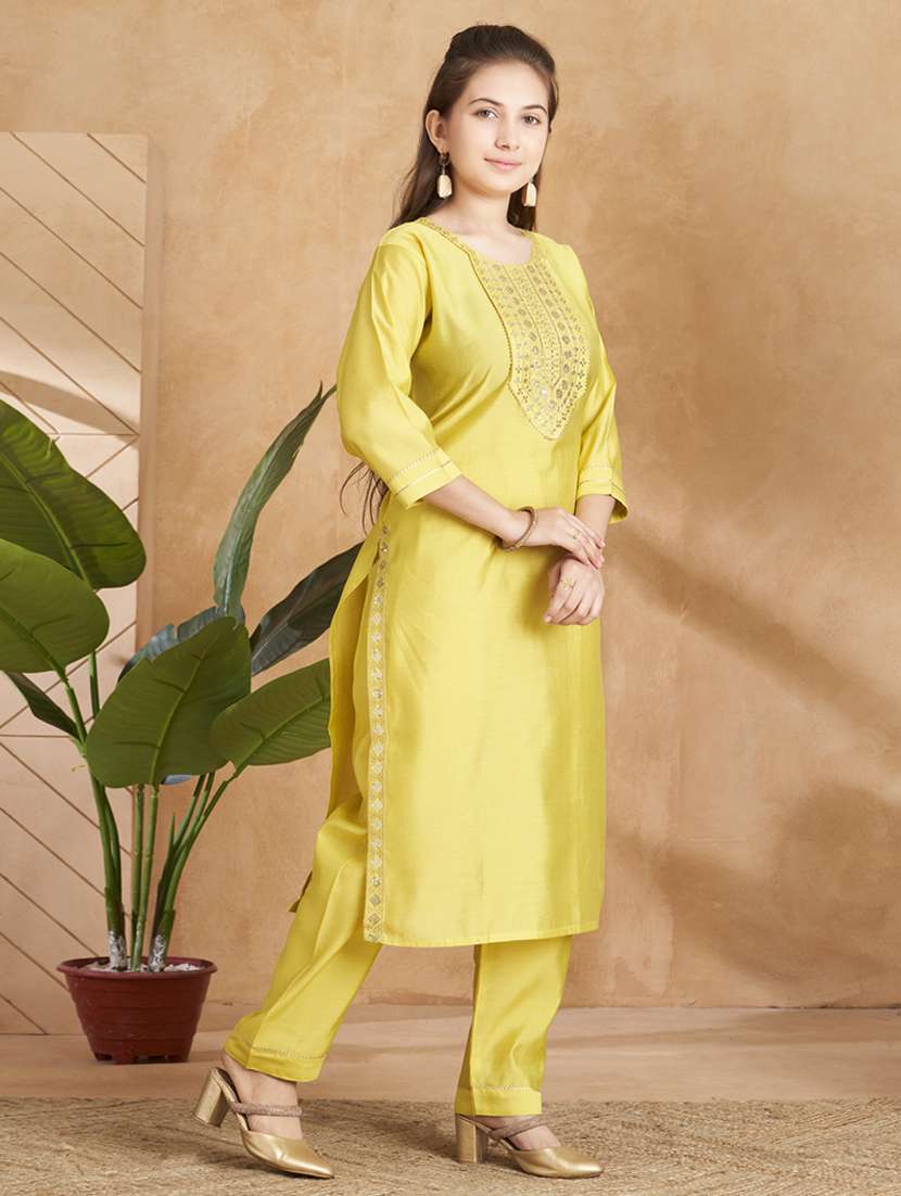 girls embroidered kurta and pant set  - 22012020 -  Standard Image - 1