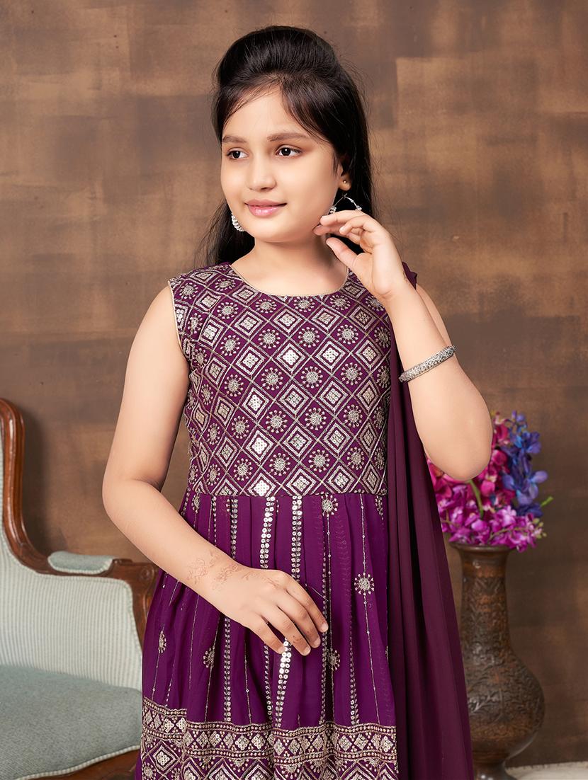 girls embroidered kurta and salwar with dupatta - 22012040 - Standard Image - 4