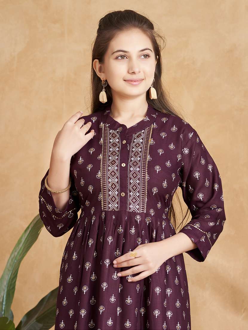 girls printed kurta and pant set - 22012052 -  Standard Image - 4