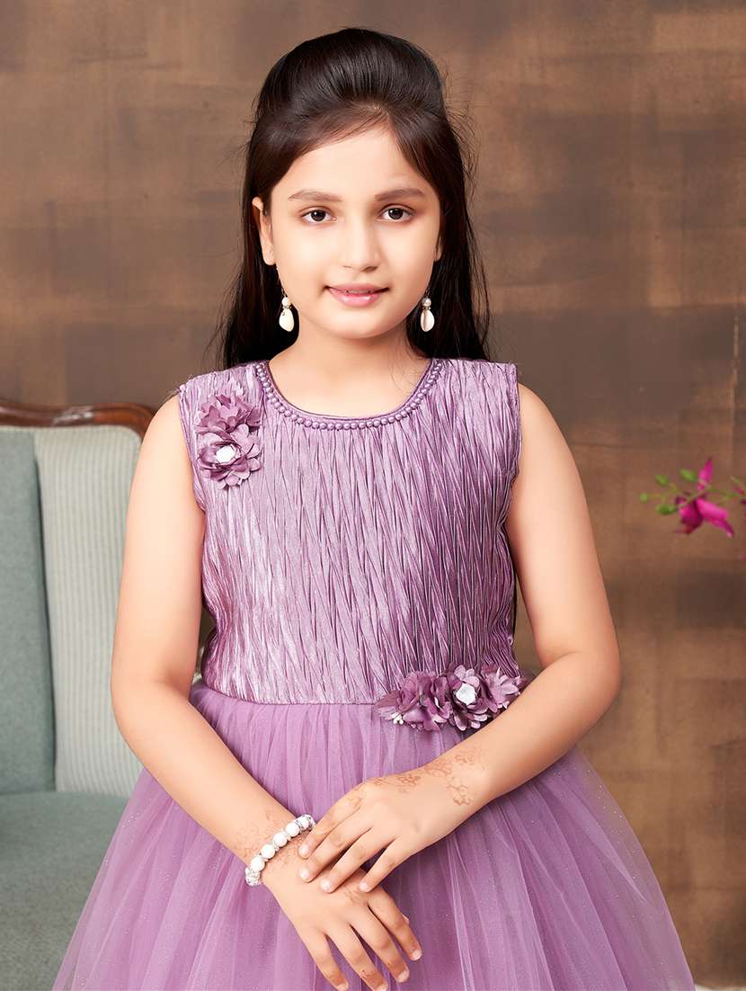 girls solid sleeveless fit & flare maxi dress - 22012080 - Standard Image - 4