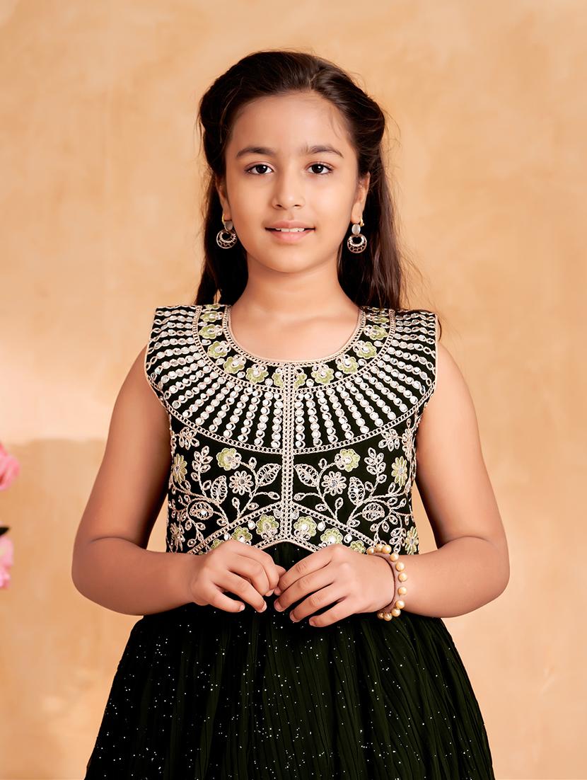 girls embroidered sleeveless fit & flare gown - 22012094 - Standard Image - 4