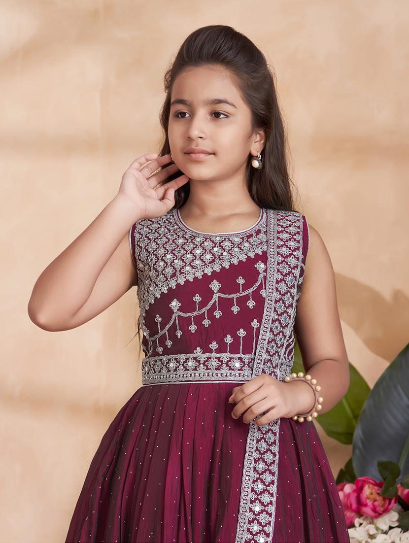 girls embroidered sleeveless fit & flare gown - 22012098 - Standard Image - 4