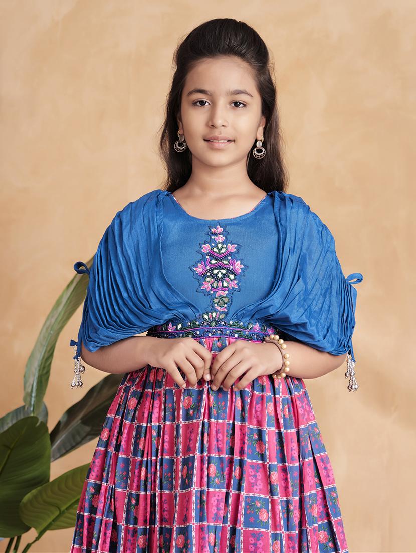 girls printed short sleeves fit & flare gown - 22012106 - Standard Image - 4