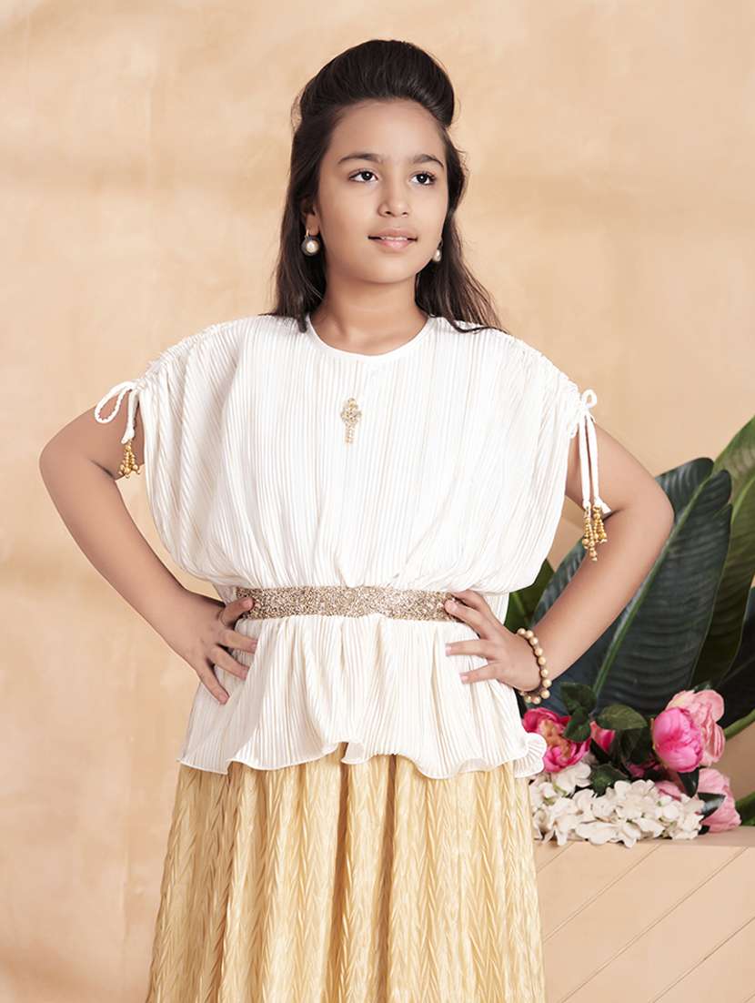 girls solid kimono sleeve fit & flare dress - 22012108 -  Standard Image - 4
