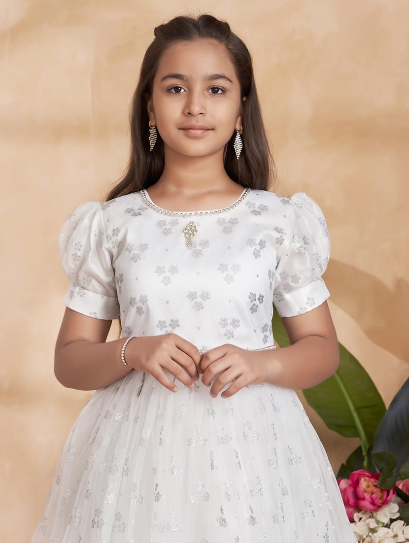 girls embellished puff sleeve fit & flare dress - 22012112 - Standard Image - 4