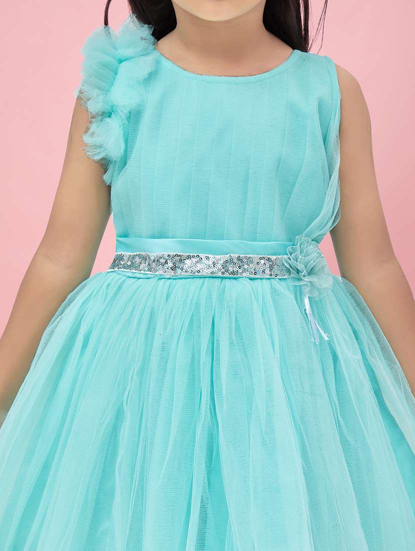 girls solid sleeveless fit & flare dress - 22012118 -  Standard Image - 4