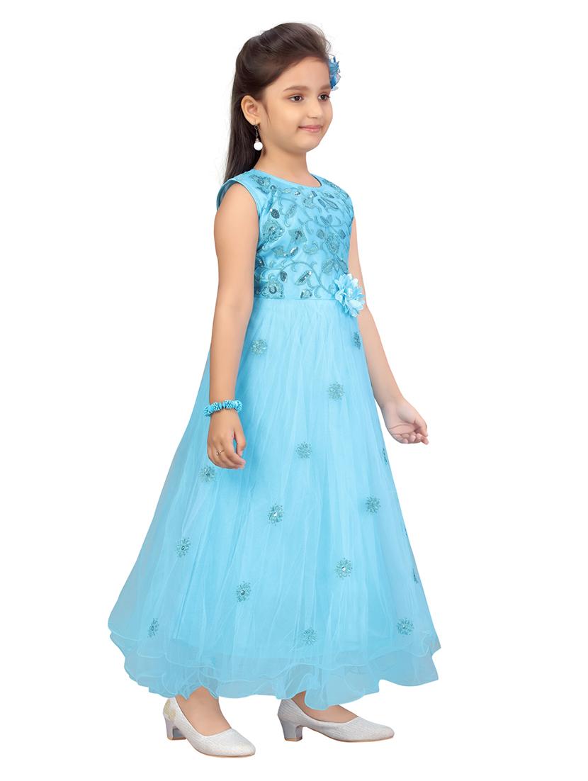 girls embroidered sleeveless fit & flare dress - 22012123 -  Standard Image - 1