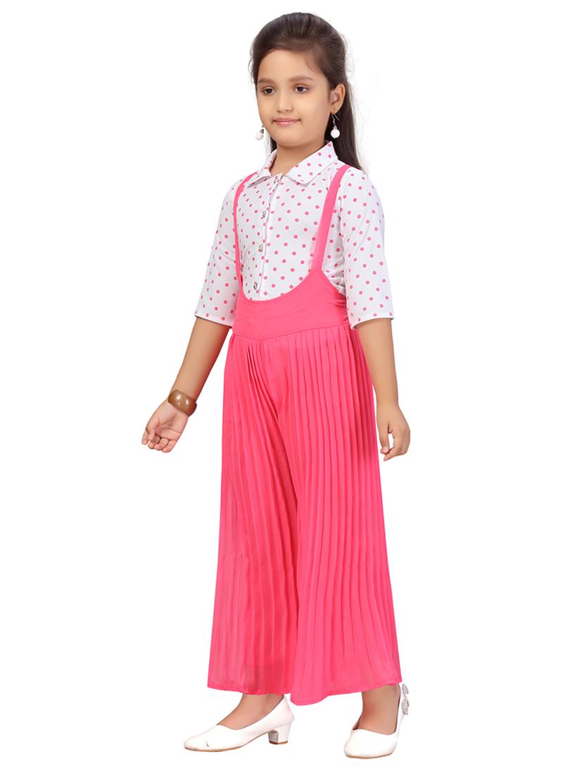 girls polka doted collared jump suit - 22012138 -  Standard Image - 1